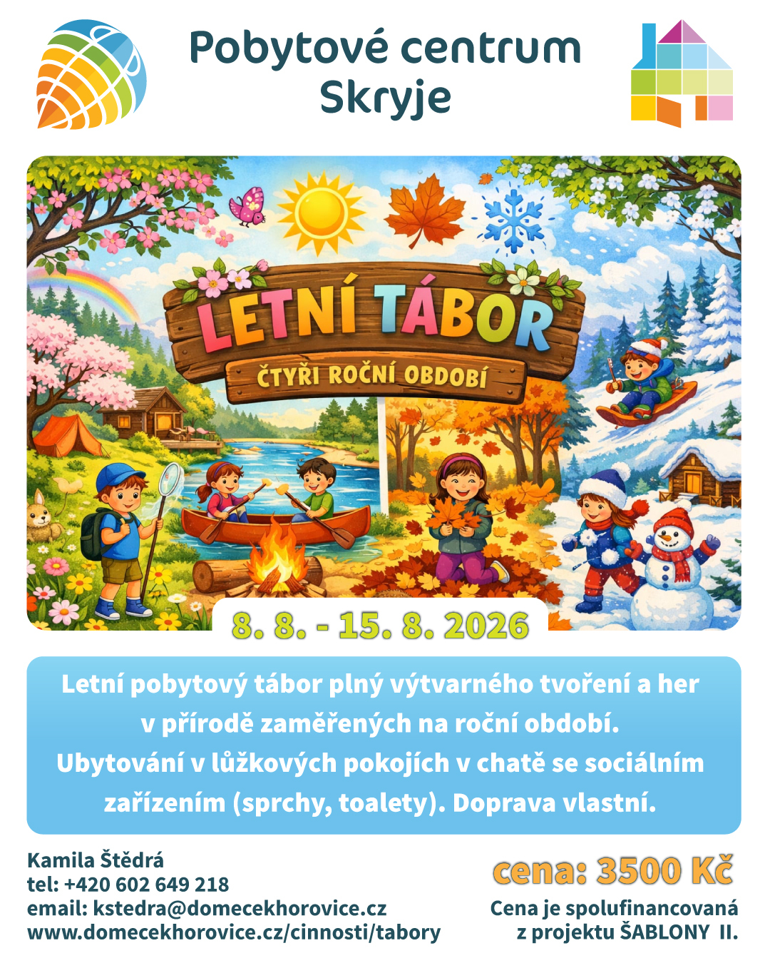 Nabídka ubytování, tábory i skupiny
