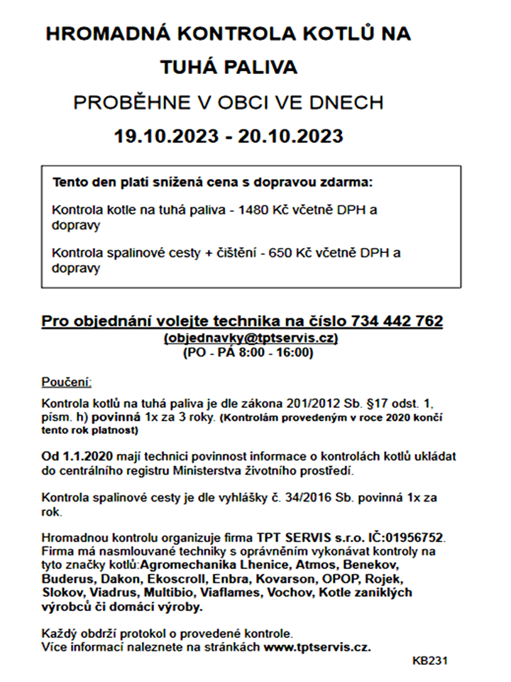 Kontrola kotlů