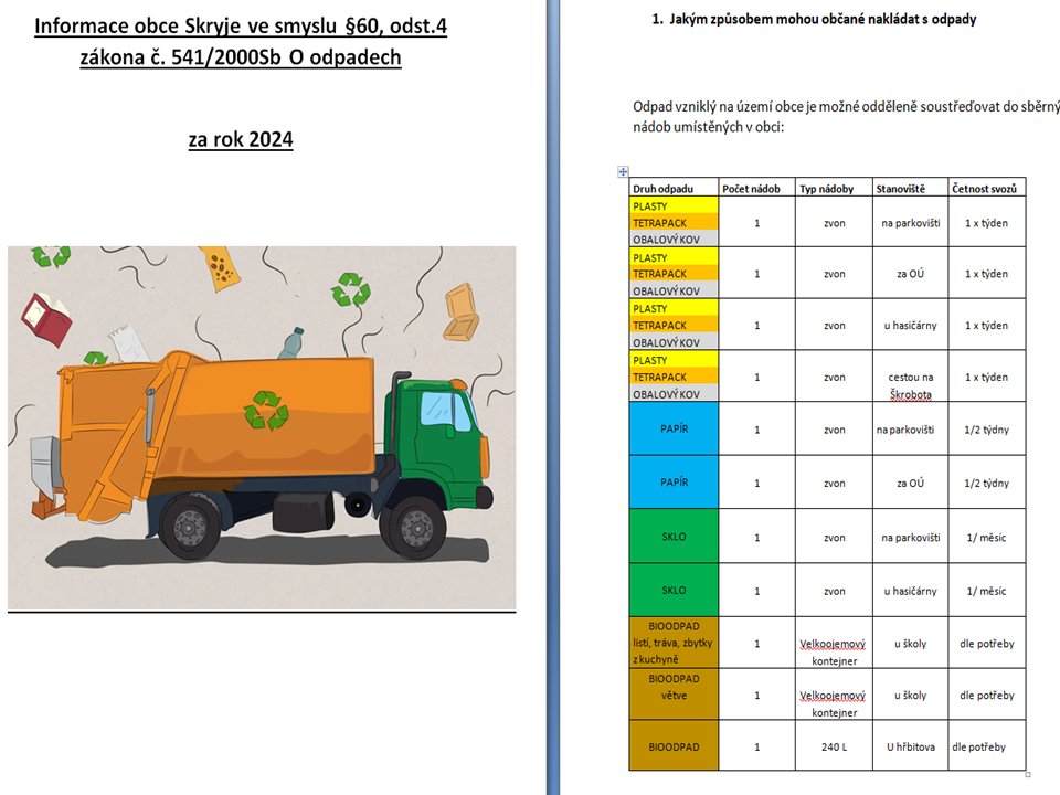 Informace o odpadech v obci