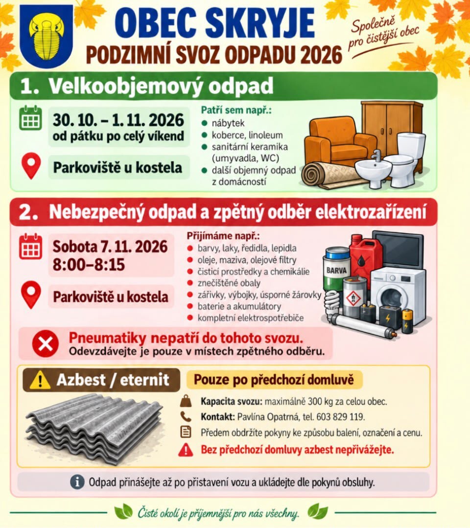 Svoz odpadů podzim 2026